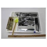 FLATWARE TRAY W/ FLATWARE & UTENCILS