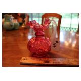 FENTON CRANBERRY PITCHER DAISEY PATTERN