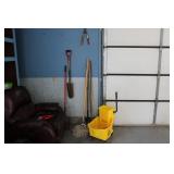 ASSORTED HAND TOOLS & MOP BUCKET