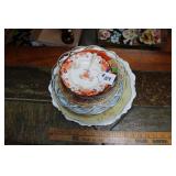 STACK OF DECORATIVE PLATES & SERVING PLATTERS