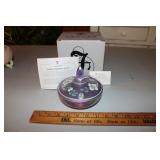 FENTON CANDY DISH PAINTED BY D. ROBINSON