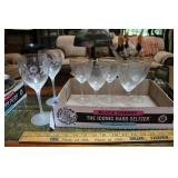 TWO FLATS OF WINE GLASSES