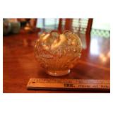 FENTON RUFFLED VASE MARIGOLD IRIDESCENT
