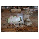 HANDPAINTED TEA SET W/ SUGAR BOWL