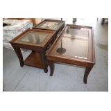 (3) PIECE LIVING ROOM SET W/ GLASS INSERTS