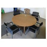 TABLE & CHAIRS 48" DIAMETER TABLE