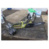 RYOBI 10" ELECTRIC CHAINSAW W/ BATTERY & CHARGER