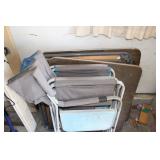 (2) FOLDING CHAIRS & (7) FOLDING TABLES