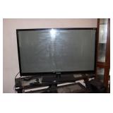 TV STAND W/ SAMSUNG 50" TV & ACCESSORIES NO REMOTE