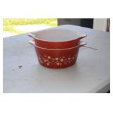 (2) PYREX 474-B TRAILING FLOWERS CASSEROLE DISH