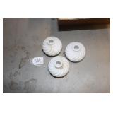 (3) MILK GLASS LIGHTNING ROD BALLS