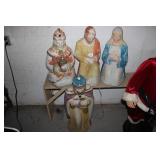(4) NATIVITY SCENE BLOW MOLD CHARACTERS