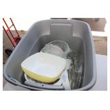 TOTE OF KITCHEN ITEMS