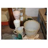 ASSORTED GLASS CUPS & VASES