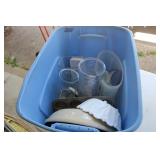 TOTE OF KITCHEN ITEMS