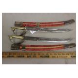 (2) SMALL ORNATE SWORDS MADE IN INDIA