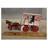 CAST IRON HORSE DRAWN MILK WAGON