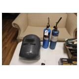 WELDING MASK & (2) PROPANE BOTTLES
