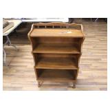 WOODEN BOOKSHELF 38" X 23 1/2" X 8 1/2"
