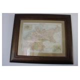FRAMED GERMAN EMPIRE MAP - 25" X 21 1/2"