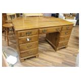 ETHAN ALLEN TWO SIDED MAPLE DESK