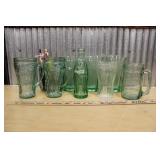 ASSORTED COCA-COLA DRINKING GLASSES, PENCILS/PENS