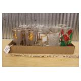 LIBBEY "GOLDEN FOLIAGE" GLASSES & OTHER GLASSES