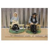 CAST IRON AMISH MAN & WOMAN BOOKENDS