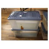(2) TOTES W/ STORAGE ITEMS, ORGANIZERS ETC.