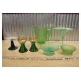 URANIUM GLASS & GREEN GLASS