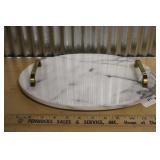 IW.RICE & CO MARBLE TRAY W/ HANDLES 14"