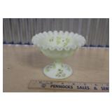FENTON CUSTARD COMPOTE HAND PAINTED - DAN ANDERSON
