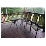 (4) PATIO CHAIRS & TABLE