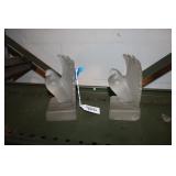 GLASS BIRD BOOKENDS