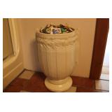 VINTAGE 19" CERAMIC PLANTER W/ MATCHBOOK COLLECT.