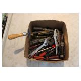 BOX OF SCREWDRIVERS & PLIERS