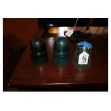(3) GLASS INSULATORS