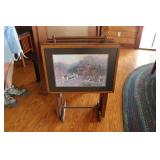 (4) TV DINNER TRAYS W/ RACK