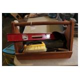 CARPENTER TOOL BOX & FLAT OF TOOLS