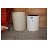 CROWN #10 & US #15 STONEWARE CROCKS