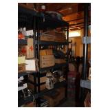 SHELF & CONTENTS - WIRE, COLEMAN LANTERN, ROPE