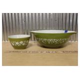 PYREX SPRING BLOSSOM GREEN BOWLS