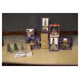 (6) CHRISTMAS VILLAGES & CHRISTMAS DECOR