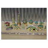MINIATURE CERAMIC ORIENTAL VILLAGE PIECES