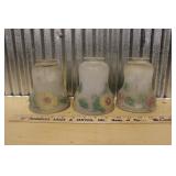 (3) ANTIQUE GLASS LAMP SHADES