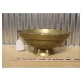 VINTAGE CHINESE BRASS PEDESTAL BOWL