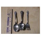 SMALL STERLING SPOONS & FORK