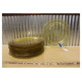 (9) YELLOW DEPRESSION DINNER PLATES