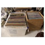 TOTE & BOX OF ASSORTED RECORDS
