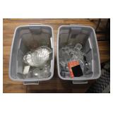 (2) TOTES OF GLASSWARE